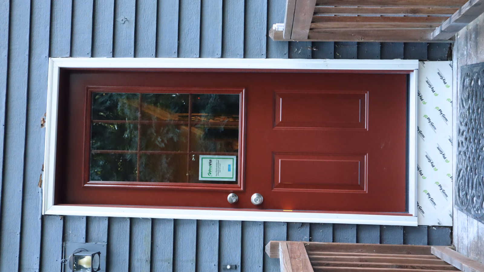 Newly installed exterior door