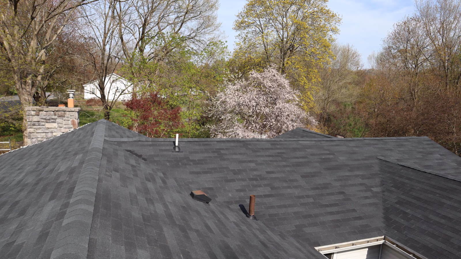 Completed dark shingle roof