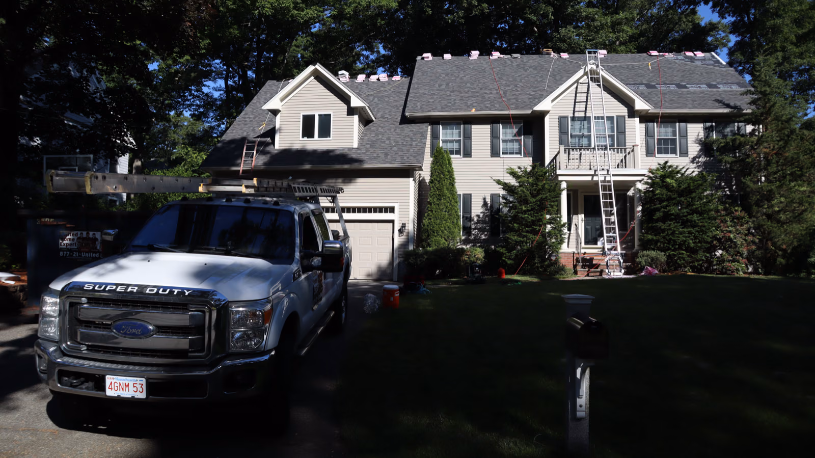 Roof replacement project in progress